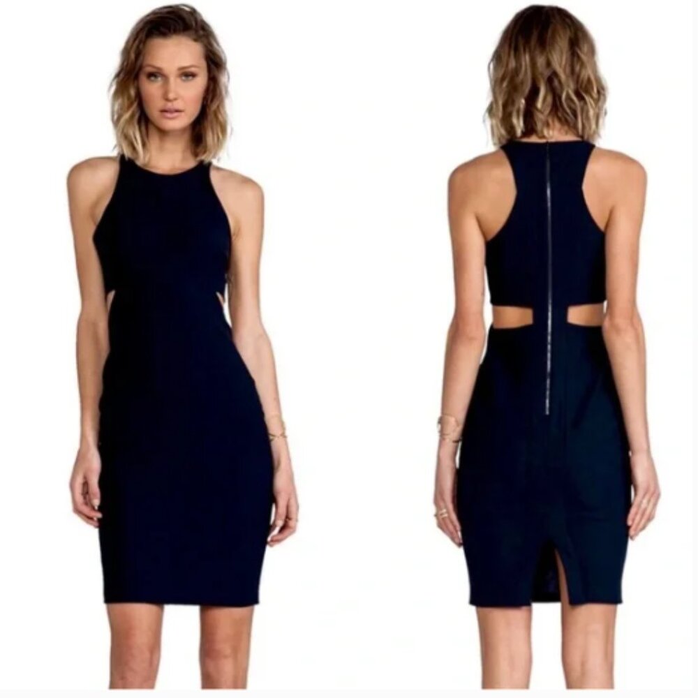 Elizabeth and James Midnight Blue Cut-Out Midi Dress